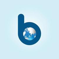 lettera B globo attività commerciale viaggio logo design modello vettore