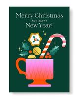 allegro Natale e contento nuovo anno saluto carta. vettore illustrazione concetti per sfondo, saluto carta, festa invito carta, sito web striscione, sociale media striscione, marketing Materiale.