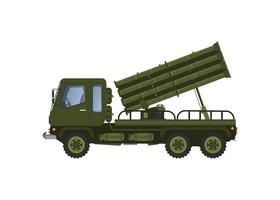 camion con militare missili. vettore illustrazione su un' bianca sfondo.