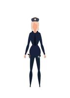 bella ragazza polizia ufficiale nel uniforme. illustrazione. isolato al di sopra di bianca sfondo. vettore