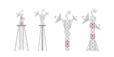 illustrazione con impostato di antenna sagome isolato su bianca sfondo vettore