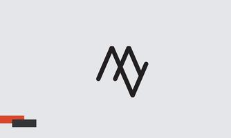 alfabeto lettere iniziali monogramma logo mv, vm, m e v vettore