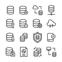 Icone delineate sulla base dati vettore