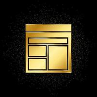 Banca dati, server, modello oro icona. vettore illustrazione di d'oro particella sfondo.