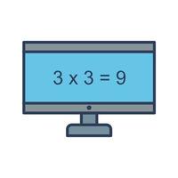 matematica nel computer vettore icona