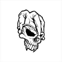 umano scheletro cranio logo, cranio silhouette isolato su bianca sfondo. cranio vettore, orribile umano cranio testa silhouette clip arte vettore