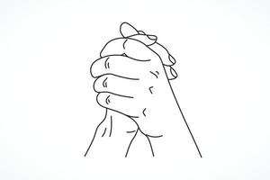 preghiere mani linea arte vettore