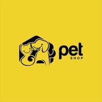 animale domestico negozio logo veterinario vettore illustrazione carino cartone animato modello