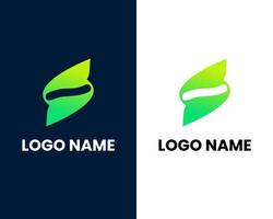 lettera S foglia logo design illustrazione vettore modello