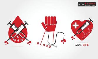 logotipo sangue donazione vettore