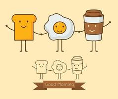 un' caffè, uova e crostini vettore illustrazione.