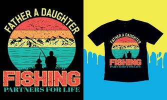 padre un' figlia pesca partner per vita - pesca maglietta disegno, pesca vettore, logo, vettore