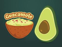 cibo latinoamericano messicano avocado salsa guacamole vettore