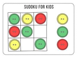 sudoku gioco per bambini. formazione scolastica gioco per bambini. foglio di lavoro per bambini in età prescolare. attività per bambini. vettore