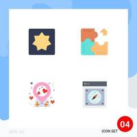 4 piatto icona concetto per siti web mobile e applicazioni bambino Posizione puzzle componente perno modificabile vettore design elementi