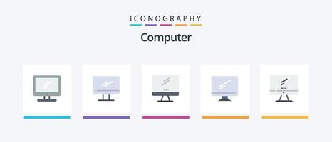 computer piatto 5 icona imballare Compreso .. creativo icone design vettore