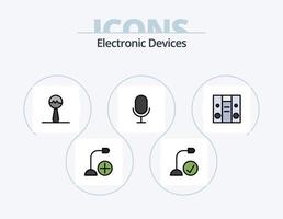 dispositivi linea pieno icona imballare 5 icona design. gadget. collegato. strumento. computer. centro vettore