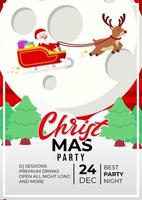 design di poster di eventi festa di Natale con Babbo Natale carino vettore