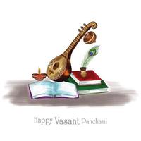 bella felice vasant panchami sfondo della carta del festival indiano vettore