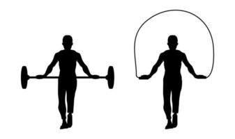 esercizio silhouette. fitness icona per un' maschio allenamento. vettore