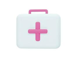 primo aiuto kit ambulanza emergenza scatola medico Aiuto valigia assistenza sanitaria emergenza concetto 3d icona vettore