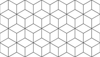cubo, esagono modello sfondo. senza soluzione di continuità geometrico modello. vettore piastrella, linea sfondo. cubo esagono struttura. rombo maglia, bianca sfondo. eps 10.