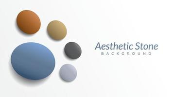 pietra piede modello vettore illustrazione. estetico sfondo design modello con vuoto spazio. ovale forma piace un uovo. bianca, blu grigio, beige, Marrone arancia, nero. gradazione colore.