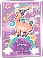 magico carino unicorno modello per compleanno festa invito carta, bambino doccia, bambini stampe, manifesti, decorazione vettore
