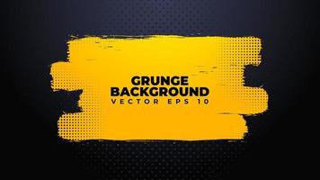 astratto grunge sfondo vettore con dipingere spazzola e mezzitoni effetto, orizzontale bandiera modello design con pendenza nero e giallo colore