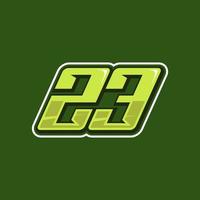 da corsa numero 23 logo design vettore