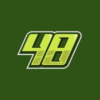 da corsa numero 48 logo design vettore