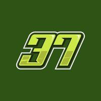 da corsa numero 37 logo design vettore