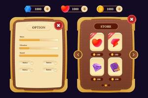 gioco risorsa ui design cartone animato elemento con elegante e colorato vettore