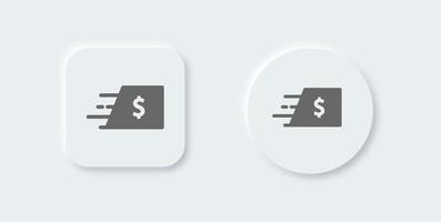 Spedire i soldi solido icona nel neomorfo design stile. pagamento segni vettore illustrazione.