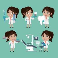 dentista personaggio e dentale cura concetto vettore