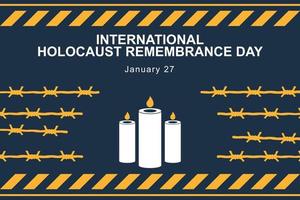 sfondo della giornata internazionale della memoria dell'olocausto. vettore