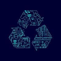 eco riciclare concetto vettore