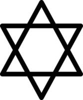 giudaismo religioso simbolo nero e bianca 2d icona vettore