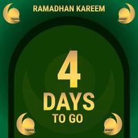 4 giorni per andare. conto alla rovescia le foglie bandiera giorno. calcolatore il tempo per il mese di Ramadan. eps10 vettore illustrazione.