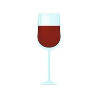 un' bicchiere di rosso vino. vettore oggetto su un' bianca sfondo, isolato.