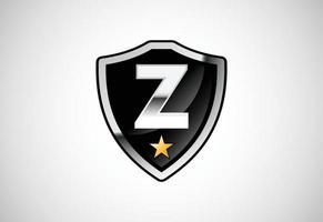 iniziale lettera z con scudo icona logo design vettore illustrazione. scudo con monogramma alfabeto