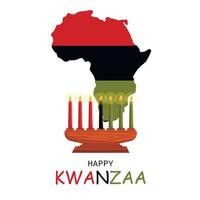 illustrazione di contento Kwanzaa saluti per celebrazione di africano americano vacanza Festival di raccogliere vettore