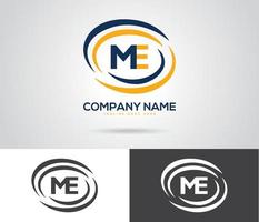 me lettera logo vettore modello astratto m attività commerciale logo design