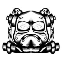 gas maschera e in profondità tuffatore casco, vettore illustrazione adatto per logo, etichetta e altri