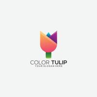 tulipano logo design icona pendenza colore design vettore