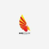 uccello colore vettore logo design pendenza icona