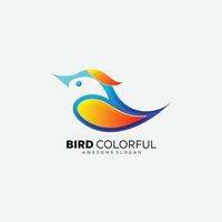 uccello logo design grafico pendenza colore vettore