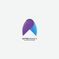 lettera design un' pendenza colore logo vettore