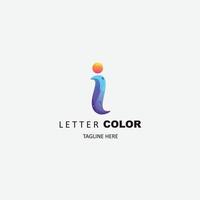 iniziale io logo design pendenza colore icona vettore