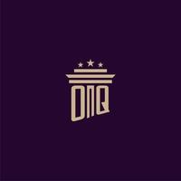 oq iniziale monogramma logo design per studio legale avvocati con pilastro vettore Immagine